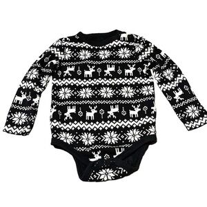 Joe Fresh Reindeer Fair Isle Thermal Onesie Size 18-24 Months
